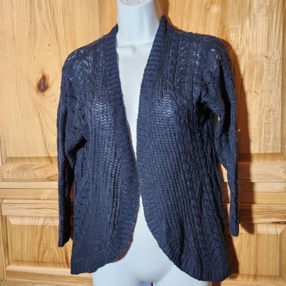 2 Sweater Shawls – Women’s Small | Basic Editions | Blue & Gray | Knit Bundle - Picture 2 of 10